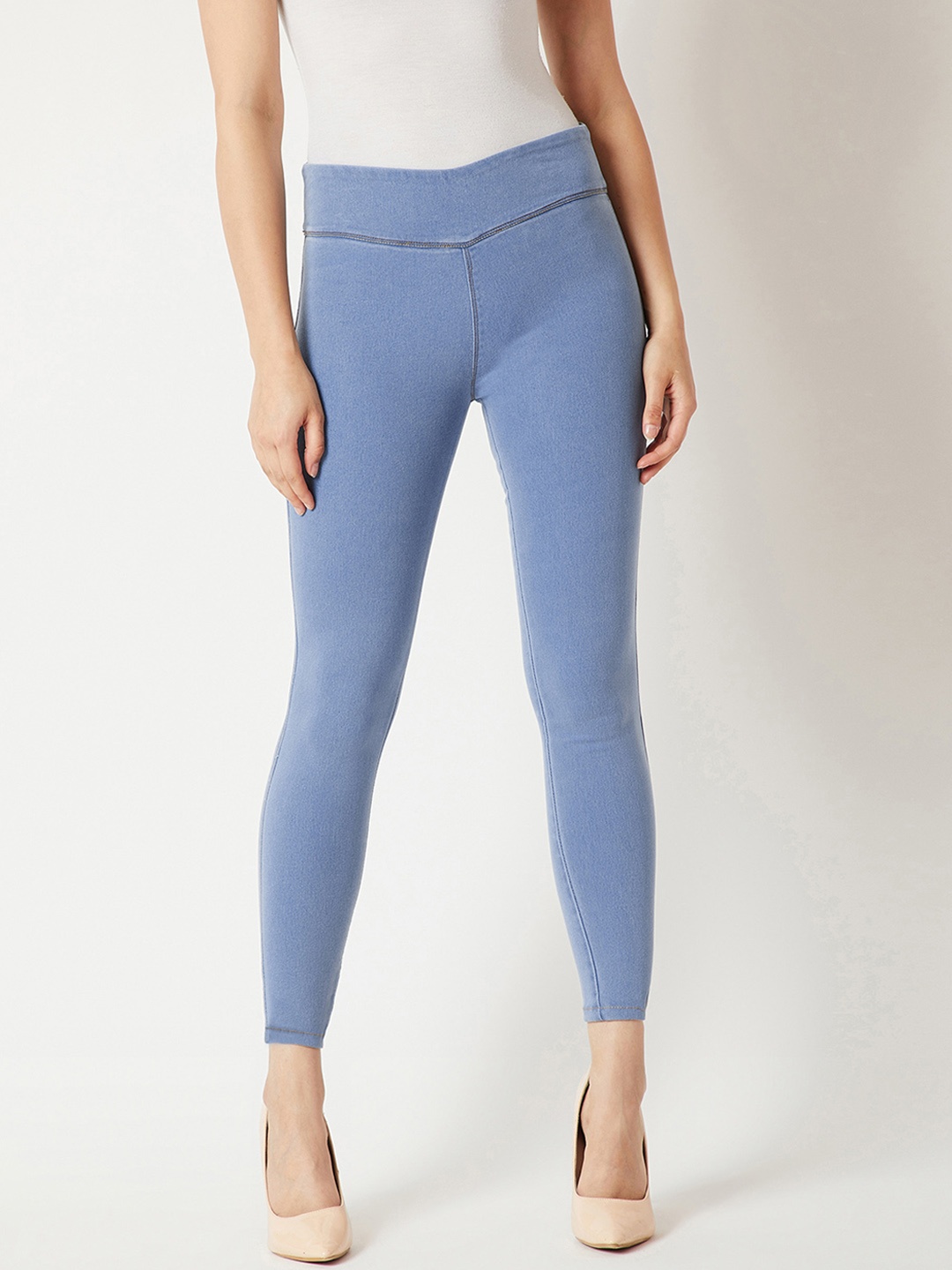 

Miss Chase Women Blue Solid Skinny-Fit Jeggings