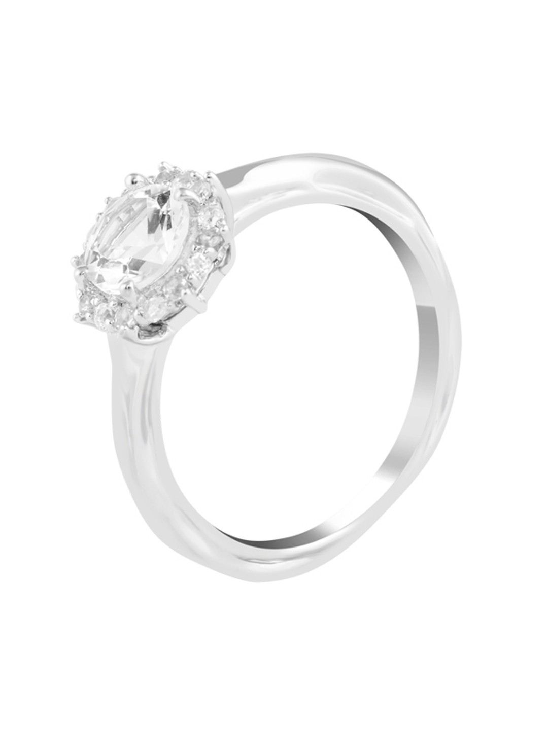 

TALISMAN Women Silver-Plated Stone-Studded Circular-Shaped Finger Ring
