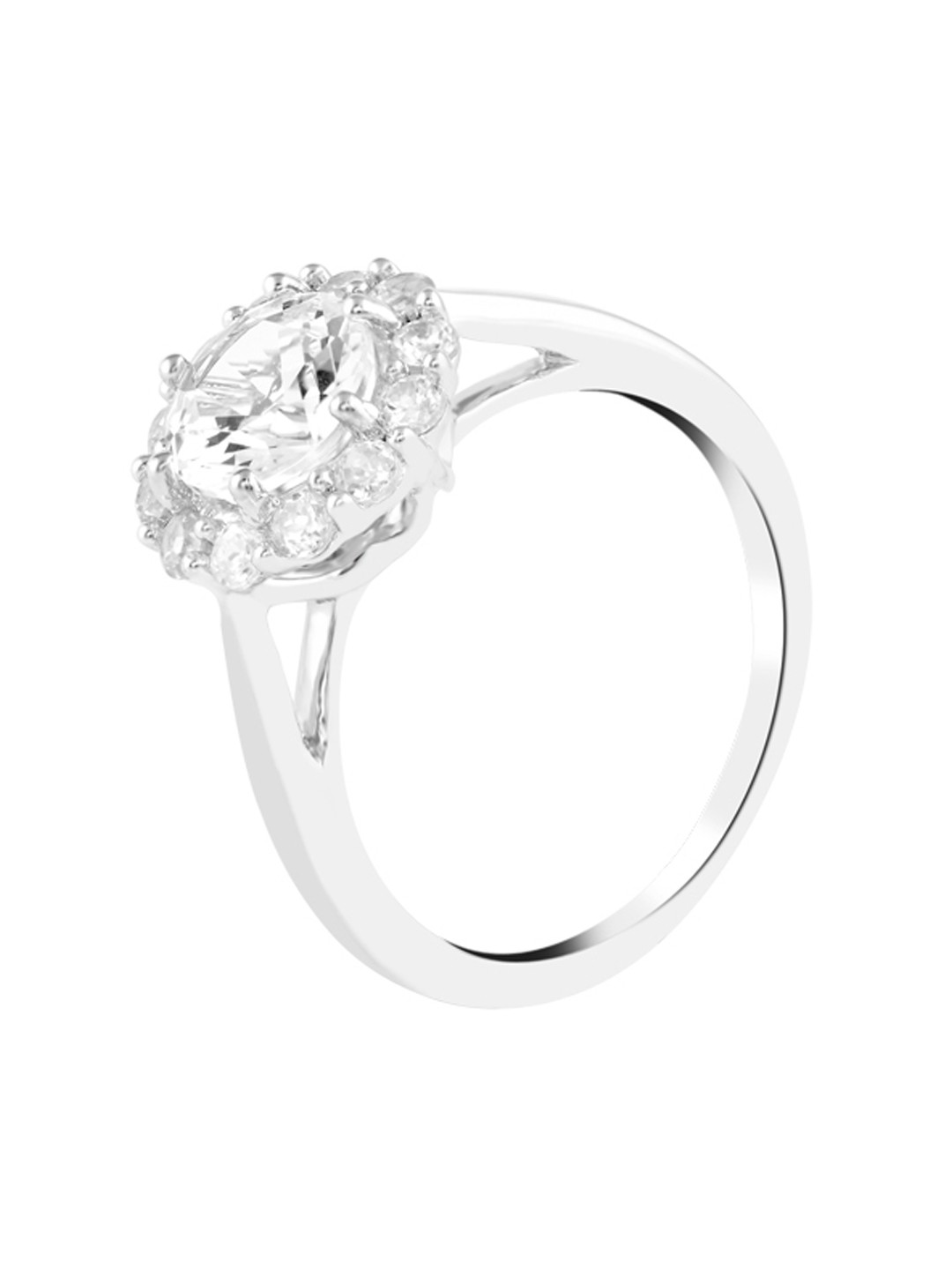 

TALISMAN Women Silver-Plated Stone-Studded Circular-Shaped Finger Ring