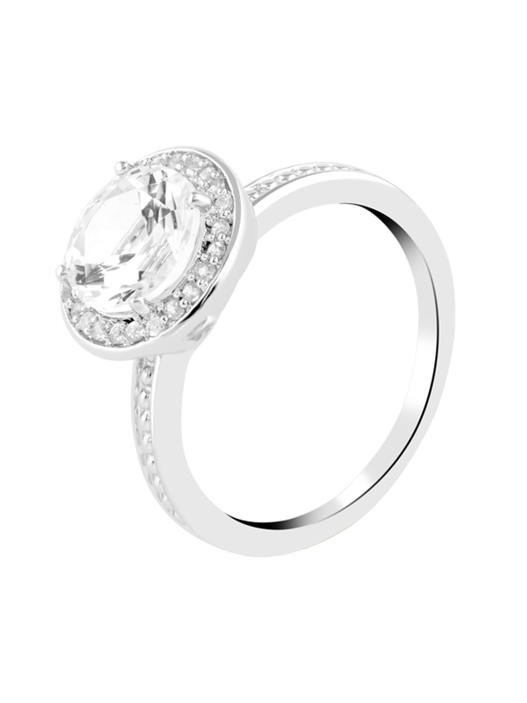 

TALISMAN Women Silver-Plated Stone-Studded Circular-Shaped Finger Ring