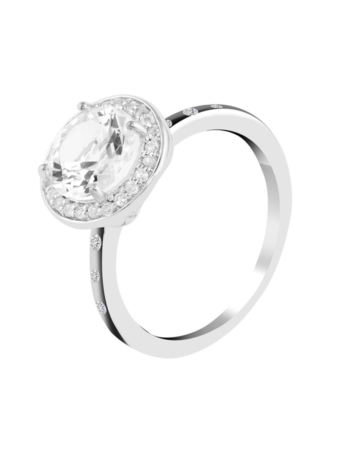 

TALISMAN Women Silver-Plated Stone-Studded Circular-Shaped Finger Ring