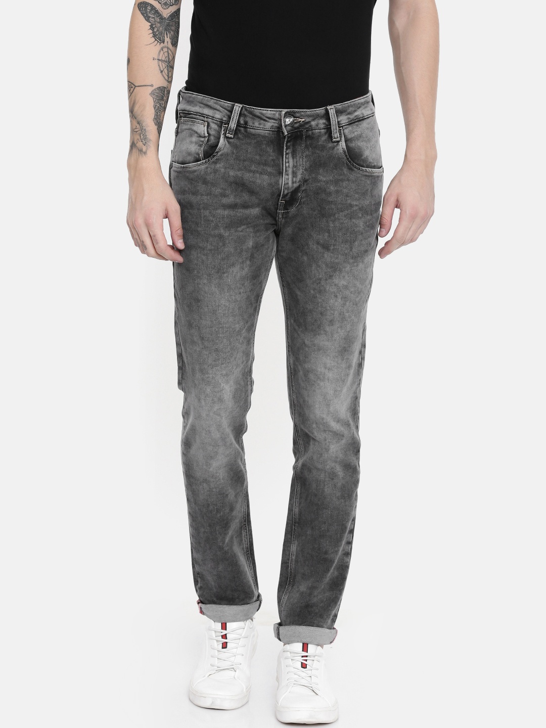 

Ed Hardy Men Black Skuller Super Slim Fit Mid-Rise Clean Look Stretchable Jeans