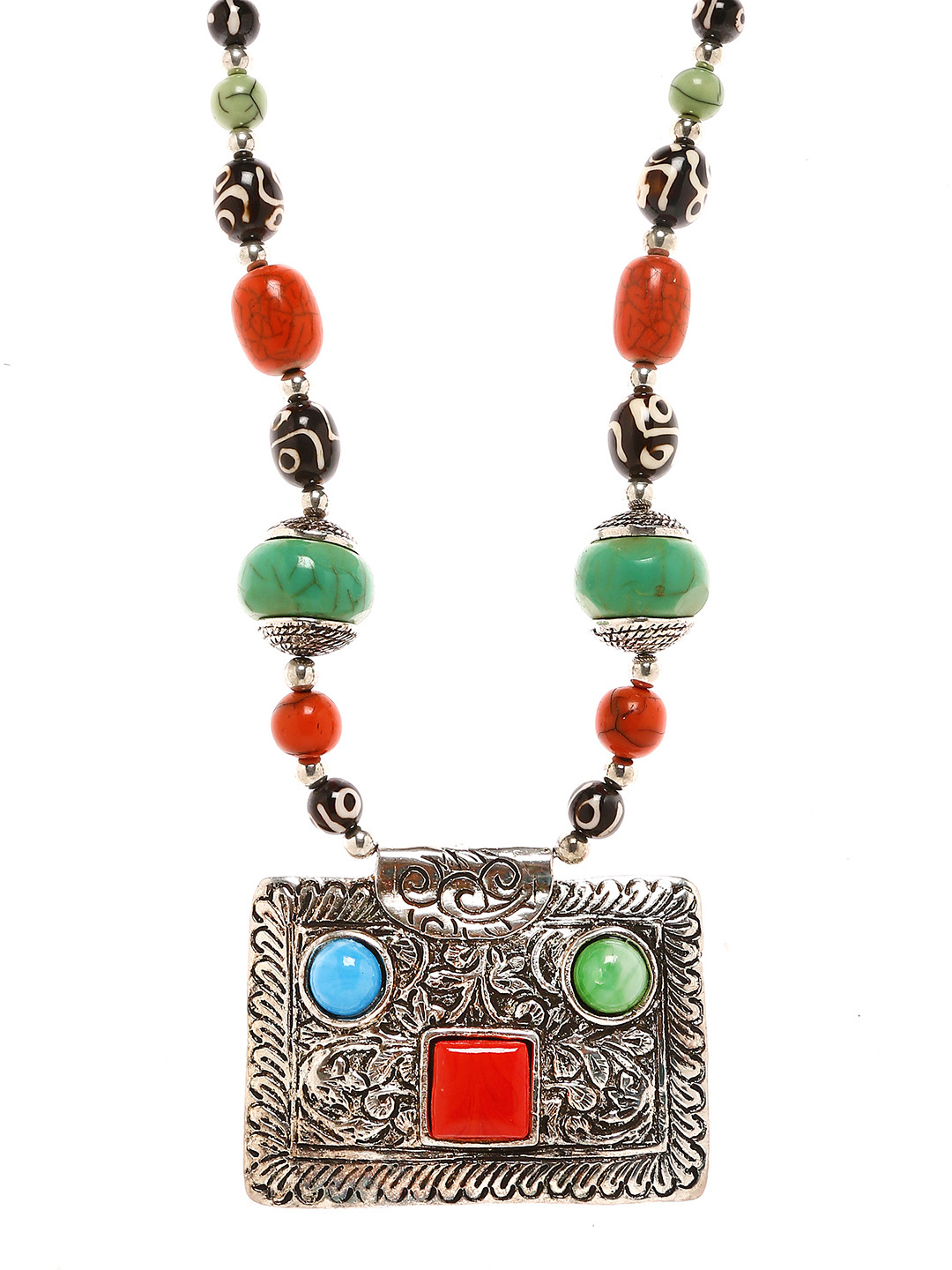 

Bamboo Tree Jewels Multicoloured Metal Handcrafted Necklace, Multi