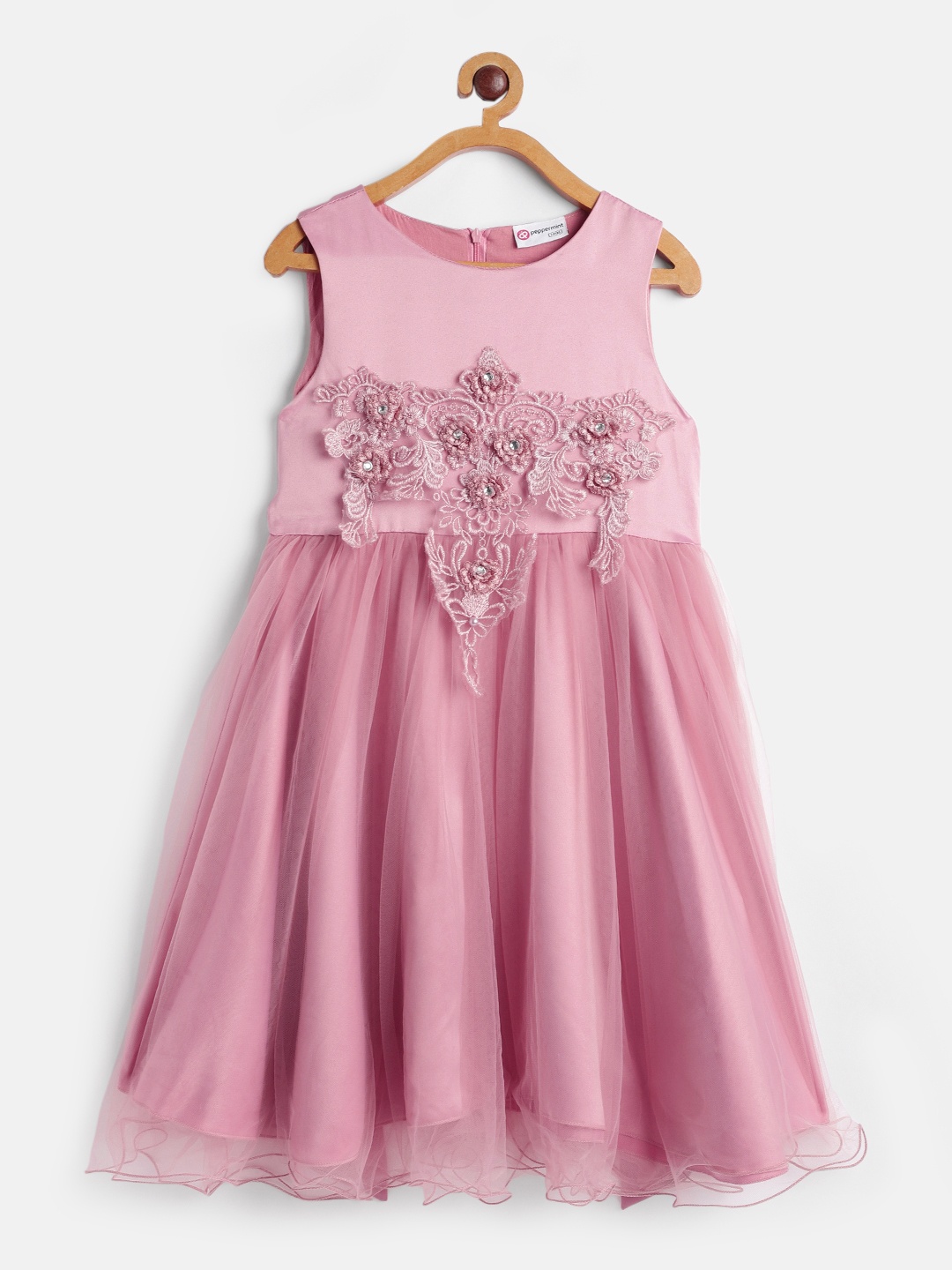 

Peppermint Girls Mauve Embellish Detail Fit and Flare Dress