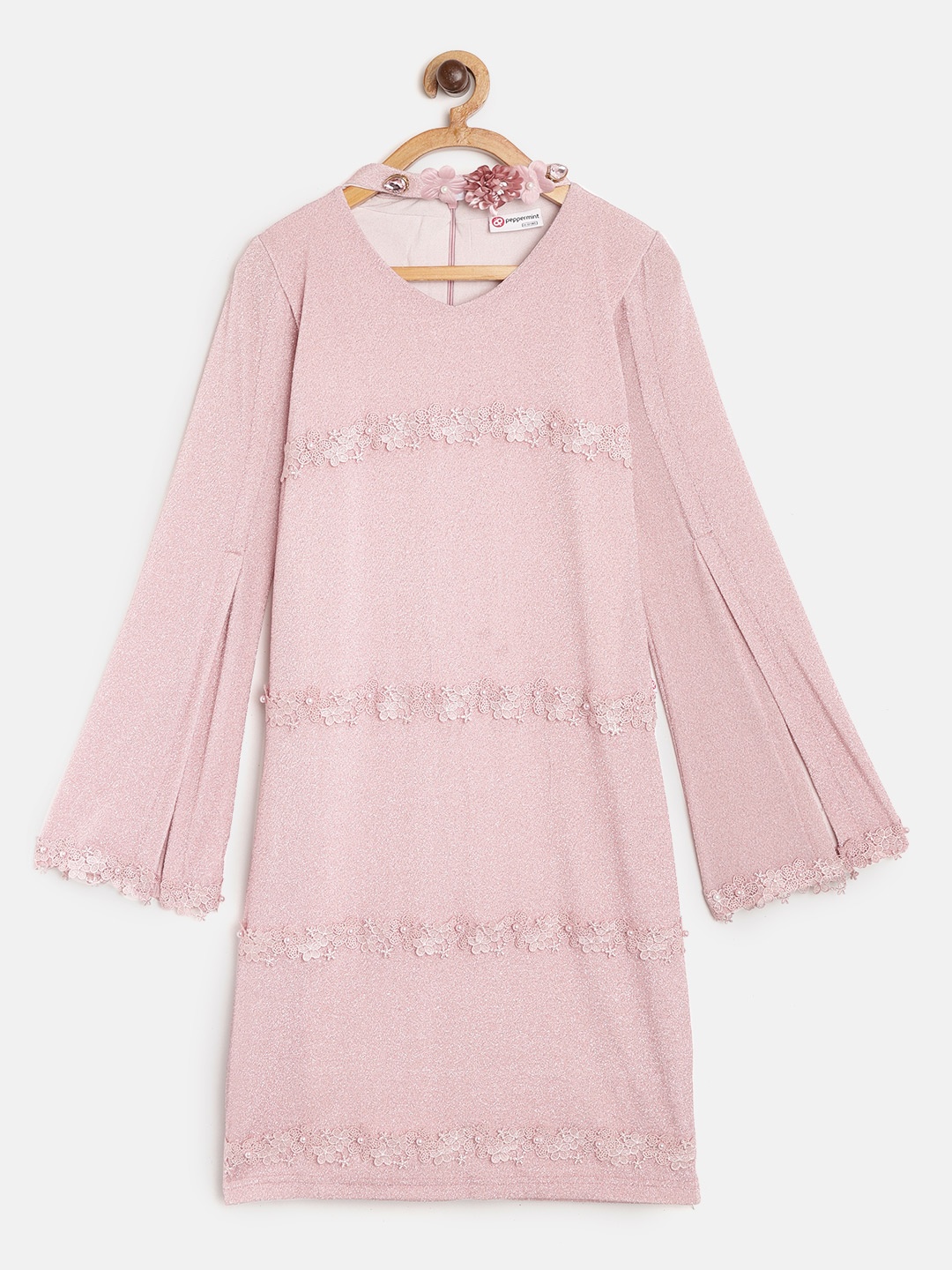

Peppermint Girls Pink Solid Sheath Dress