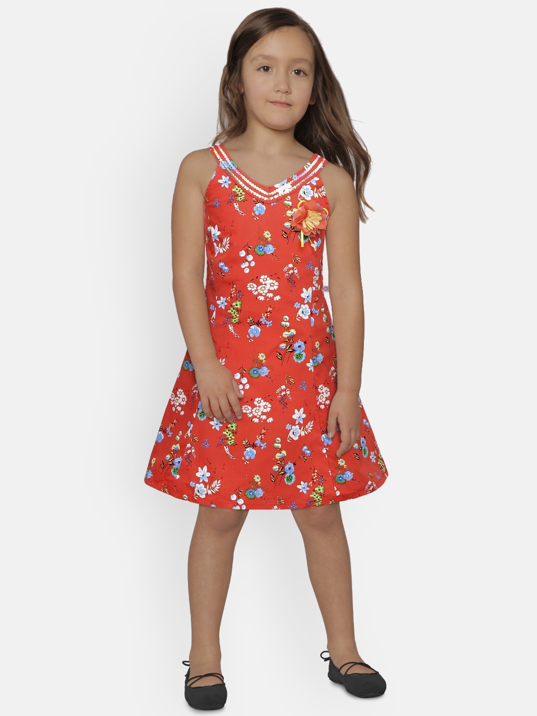 

Peppermint Girls Red & Blue Fit and Flare Dress