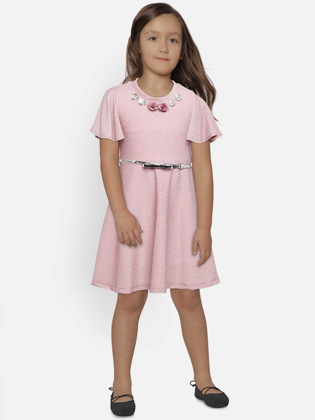 

Peppermint Girls Pink Embellished Fit & Flare Dress