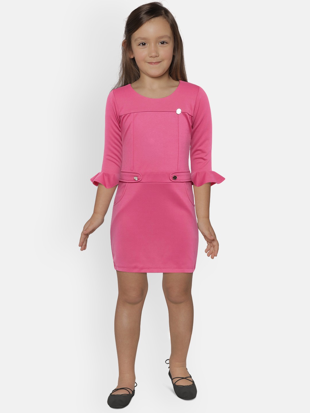 

Peppermint Girls Fuchsia Solid Sheath Dress