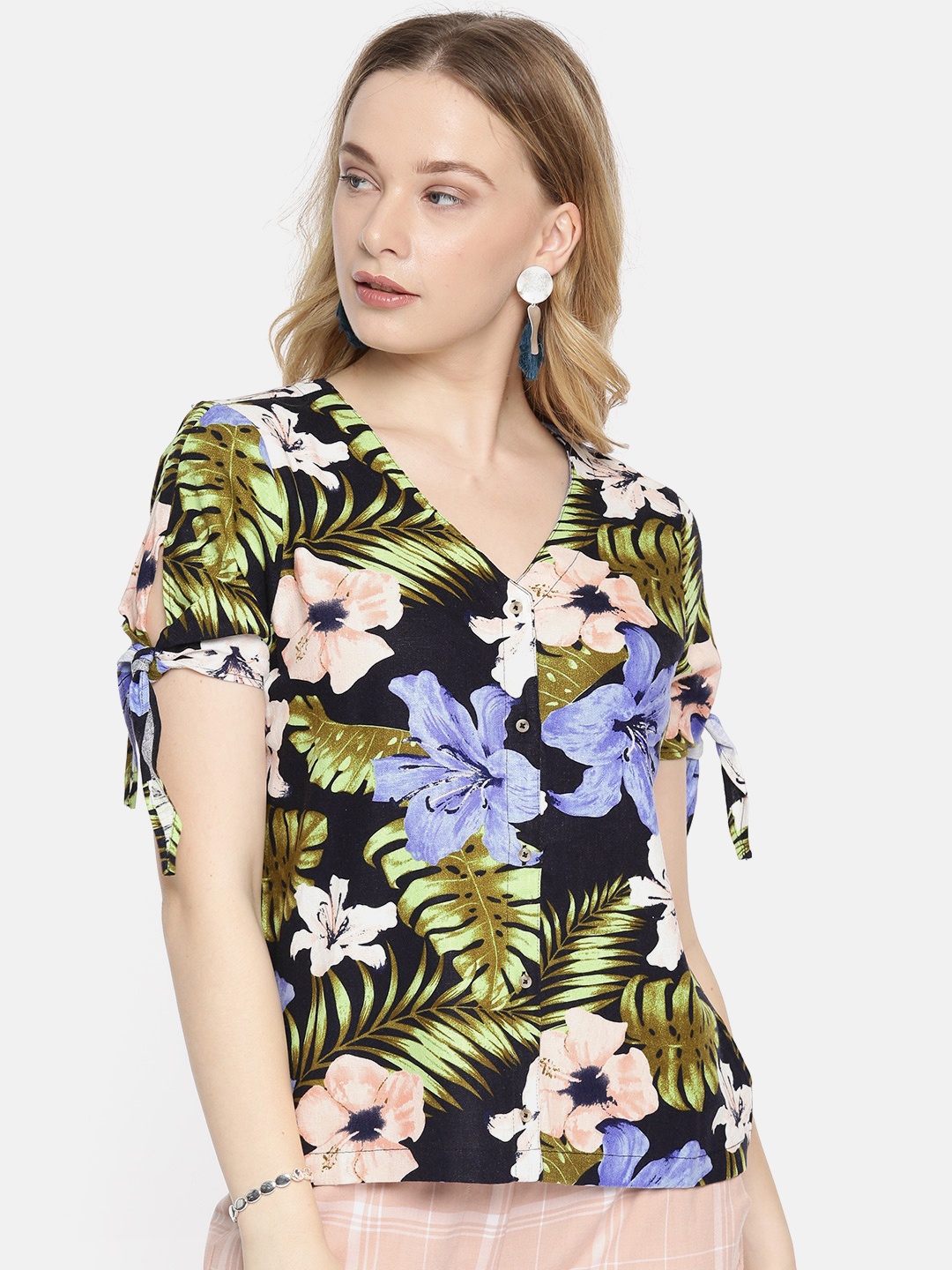 

Vero Moda Women Black Printed Top