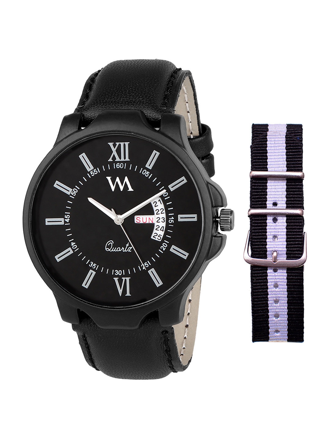 

WM Men Black Analogue Leather Watch DDWM-022-BK-W