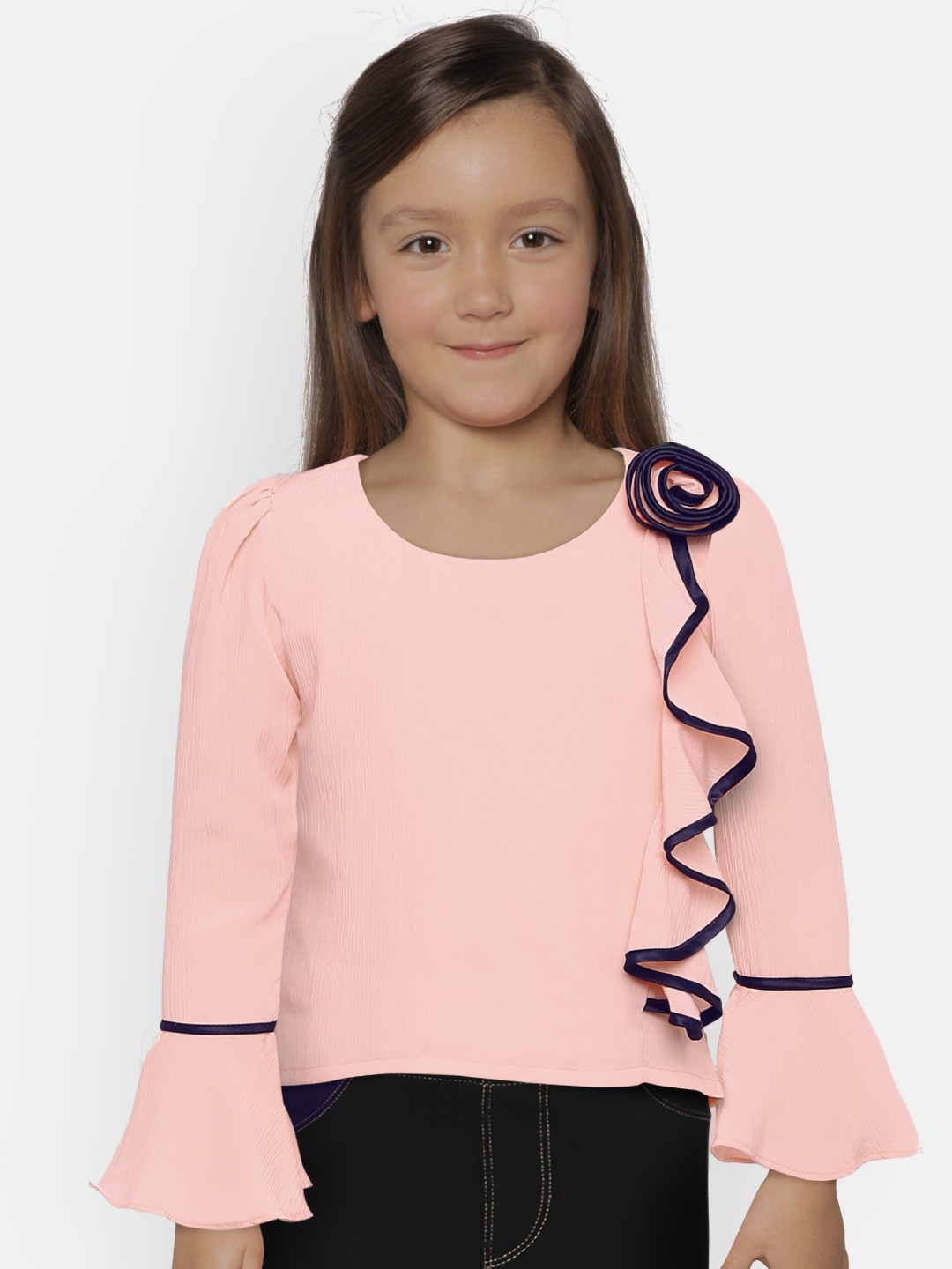 

Peppermint Girls Peach-Coloured Solid Top