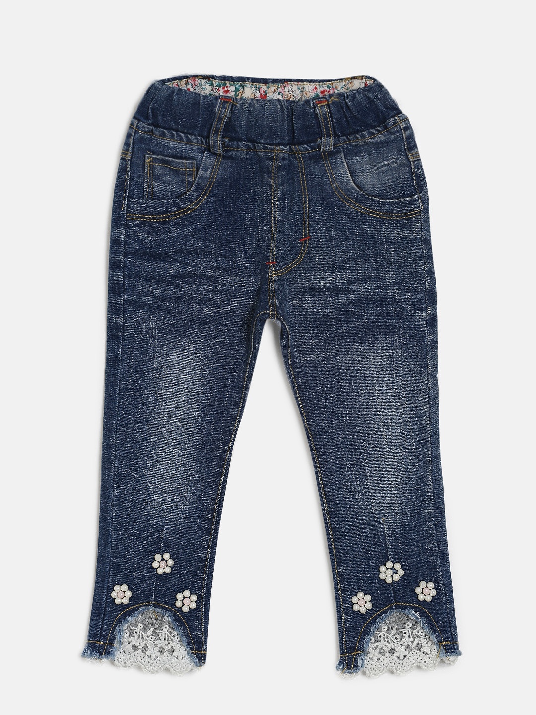 

Peppermint Girls Navy Blue Washed Jeans