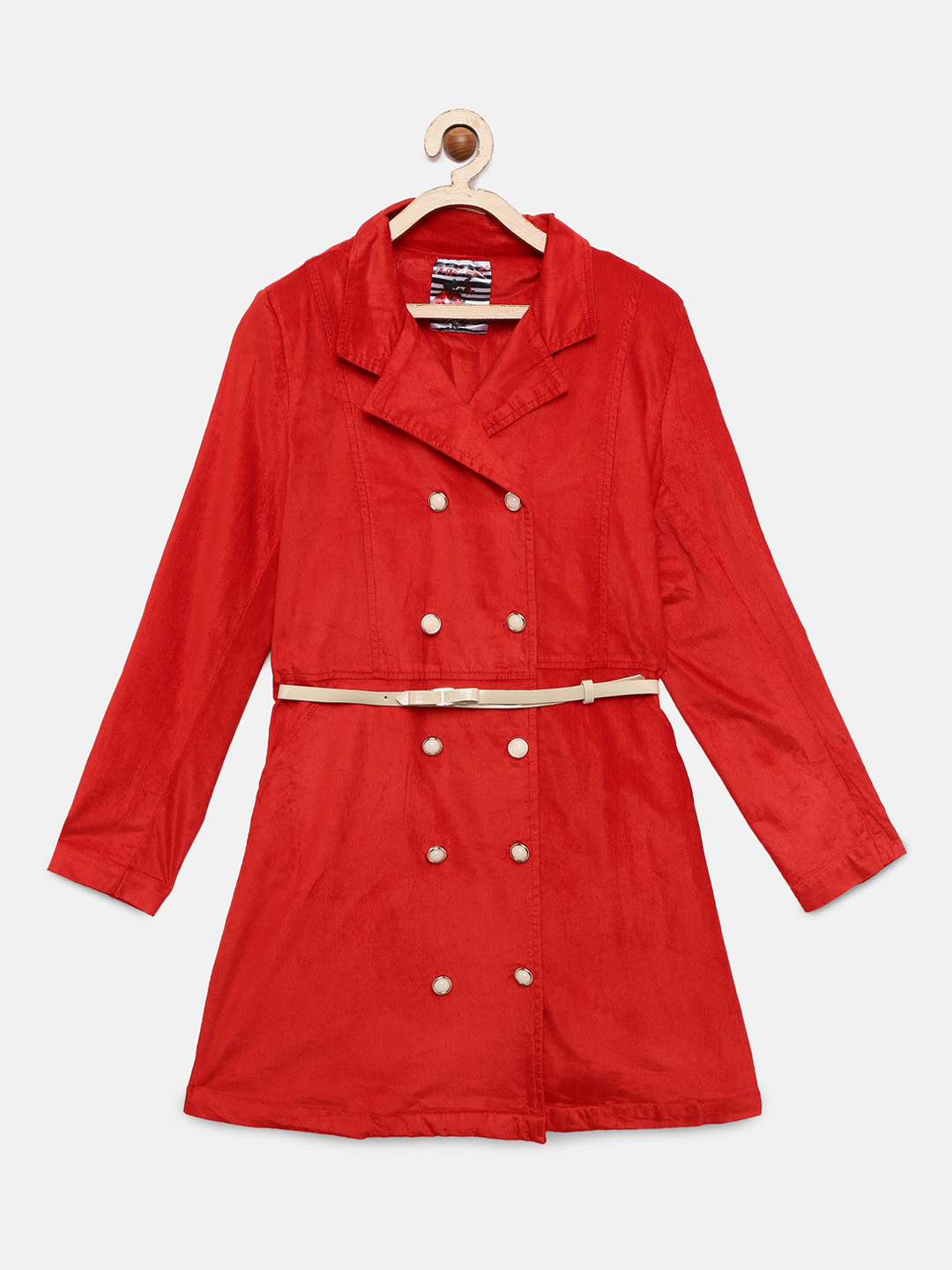 

Peppermint Girls Red Solid Pea Coat