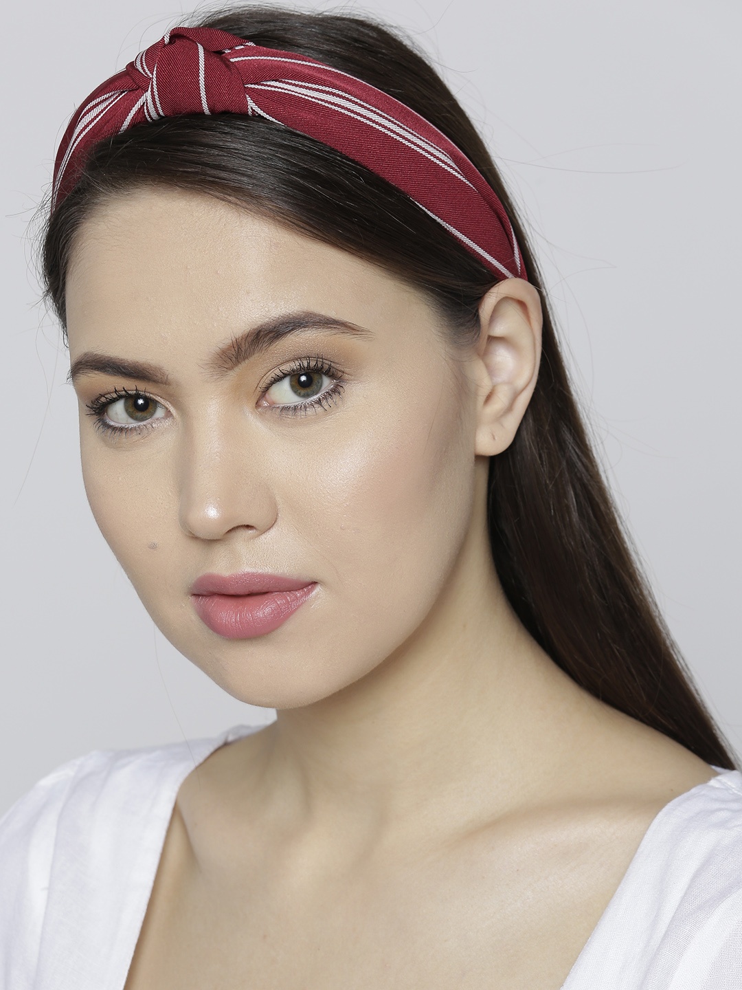 

Bellofox Maroon Striped Hairband