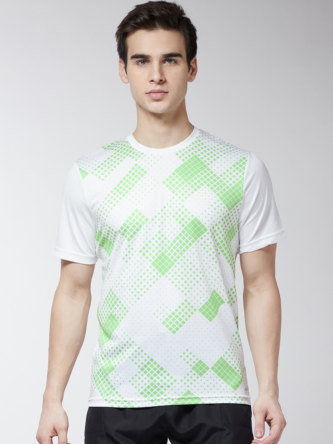 

Alcis Men White Printed Round Neck Training T-shirt