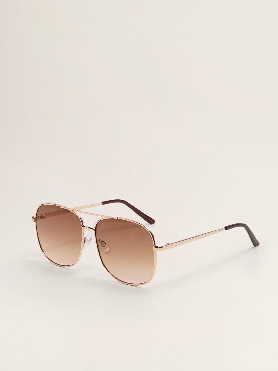 

MANGO Women Square Sunglasses with UV Protected Lens 43077731, Brown