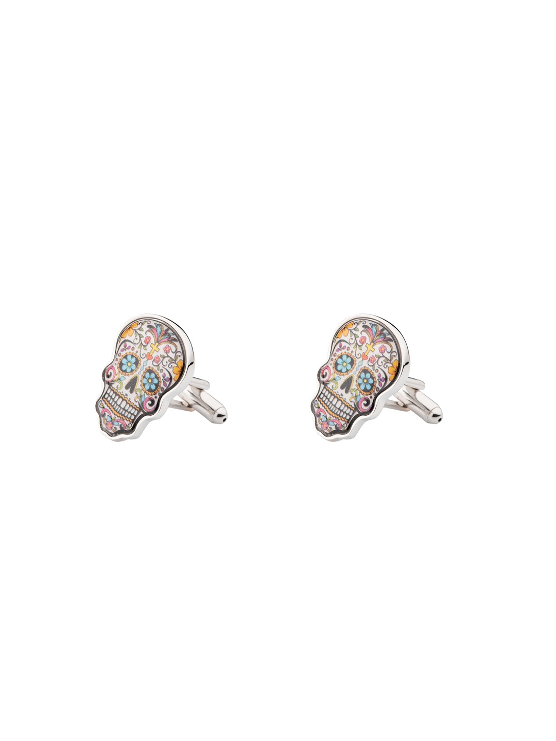 

The Tie Hub Men Multicoloured Rhodium-Plated Quirky Cufflinks, Multi