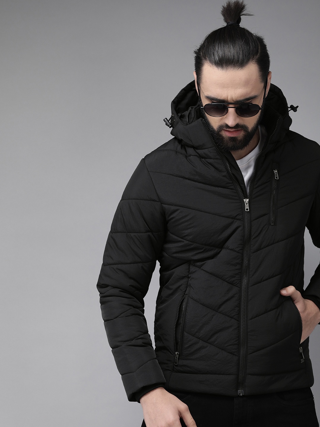 

The Roadster Lifestyle Co Men Black Solid Jacket