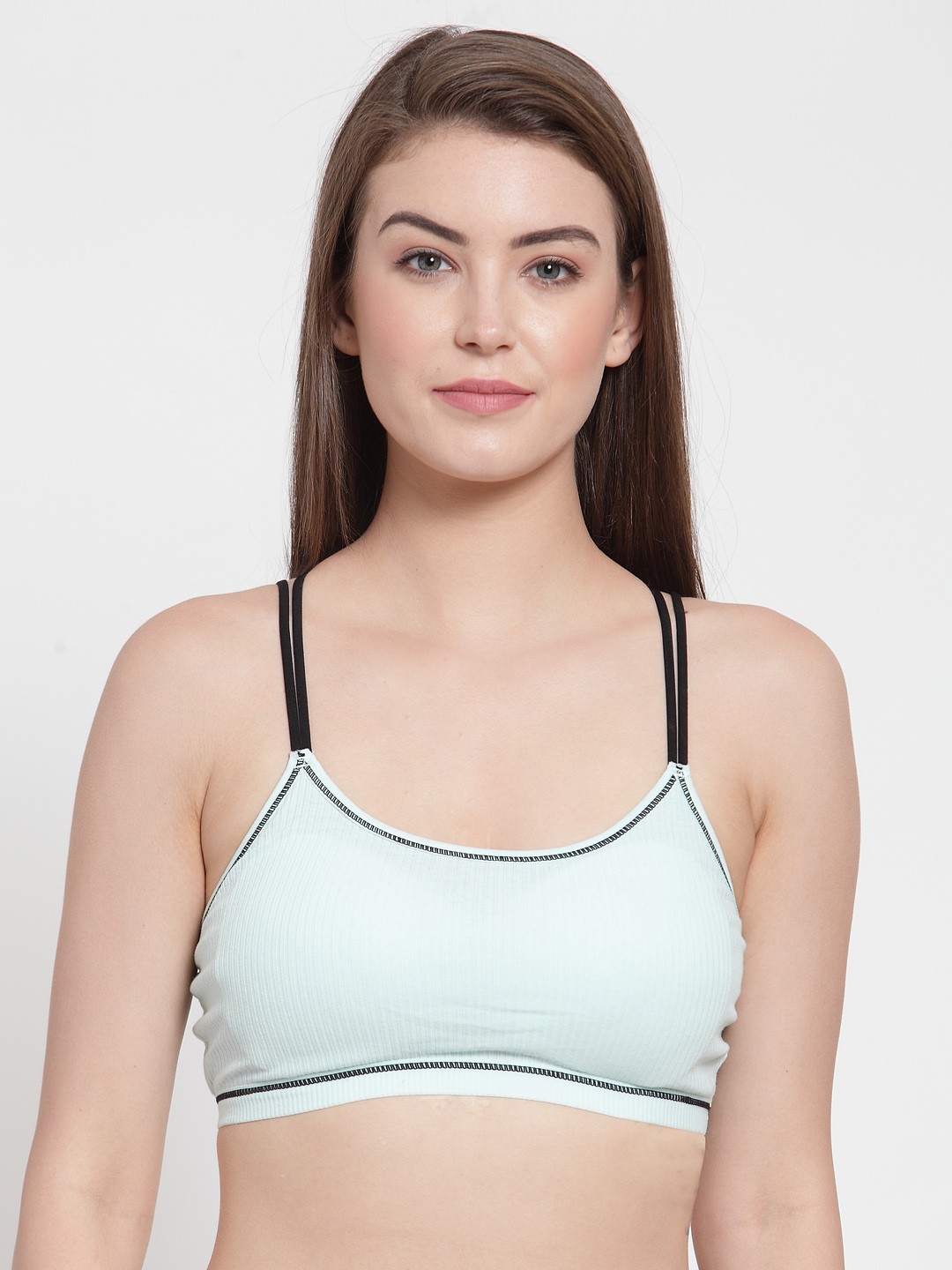 

PrettyCat Green Solid Non-Wired Lightly Padded Bralette Bra PC-SB-2PCS-5147