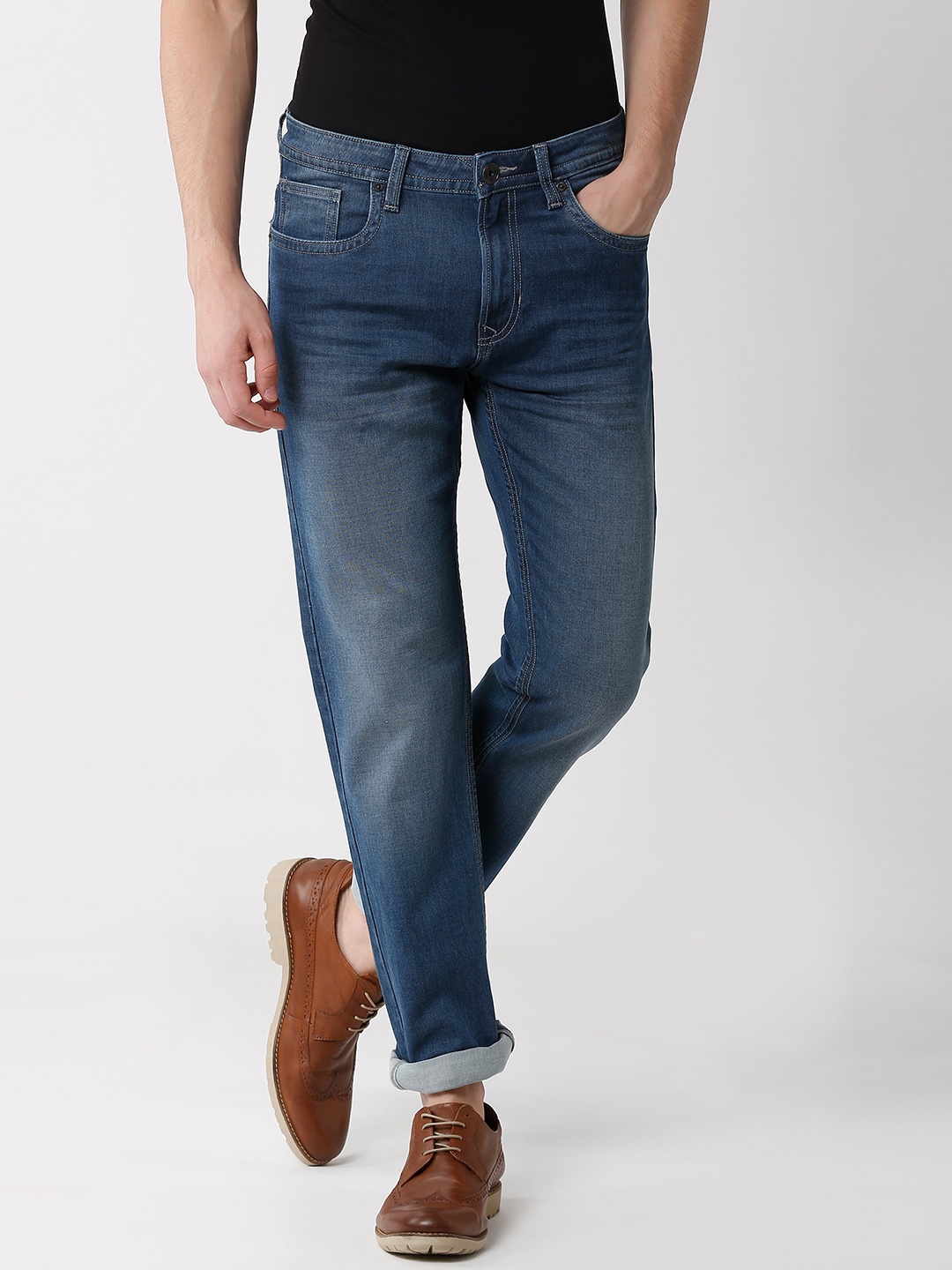 

Peter England Casuals Men Blue Slim Fit Mid-Rise Clean Look Stretchable Jeans