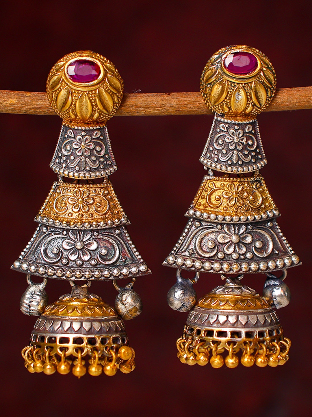 

Peora Gold-Plated & Silver-Toned Classic Jhumkas