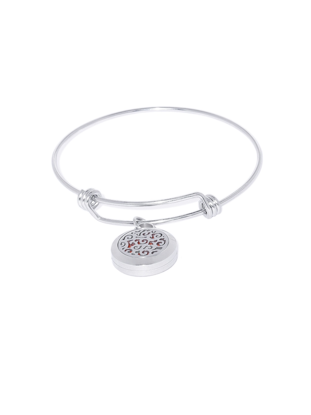 

Peora Women Multicoloured Stainless Steel Silver-Plated Ring Bracelet, Multi