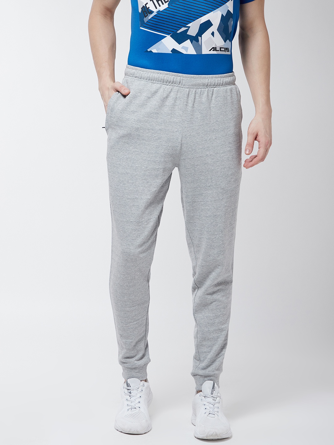 

Alcis Men Grey Melange Solid Slim Fit Joggers
