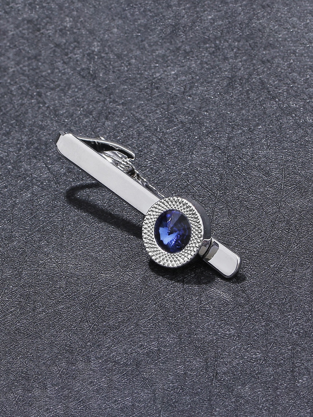 

Peora Men Silver-Toned & Blue Brooch Tie Pin