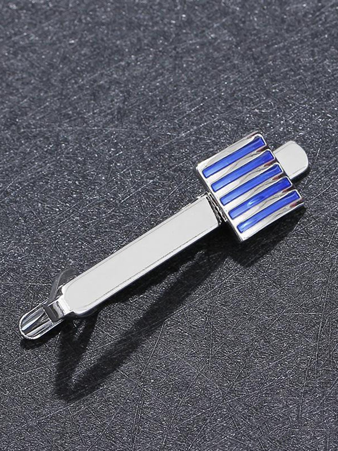 

Peora Men Silver-Toned & Blue Brooch Tie Pin