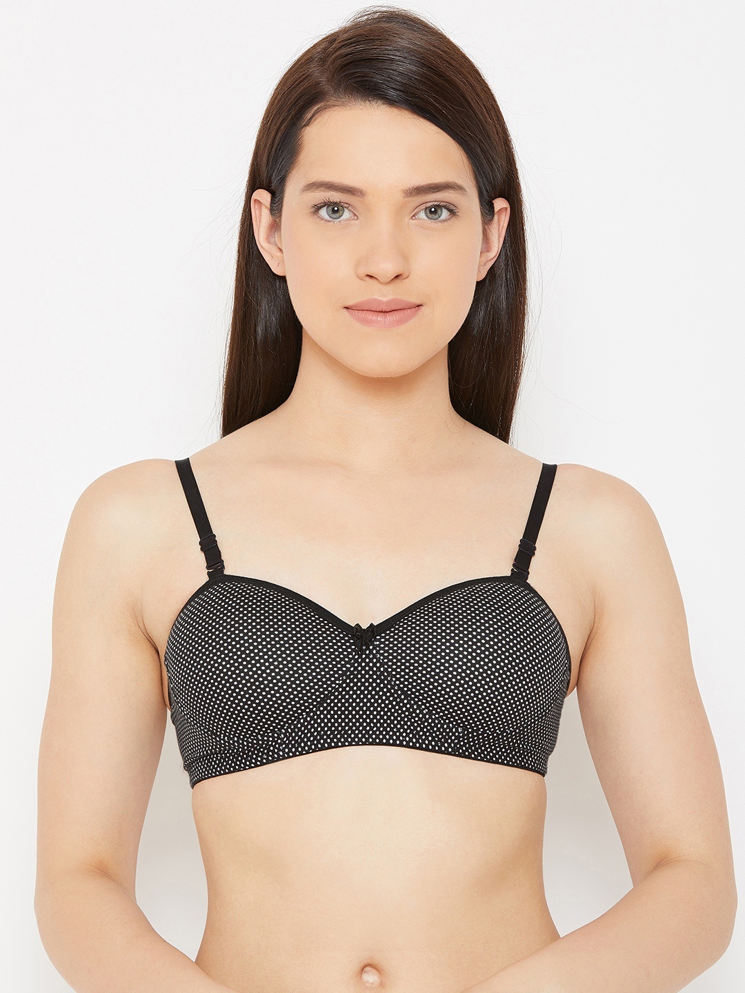 

Lady Lyka Black & White Printed Non-Wired Lightly Padded T-shirt Bra COSTA-002-BLK