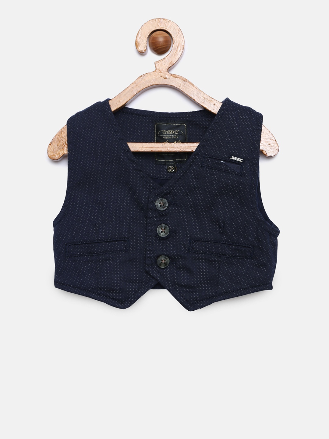 

Gini And Jony Boys Dark Blue Waist Coat, Navy blue
