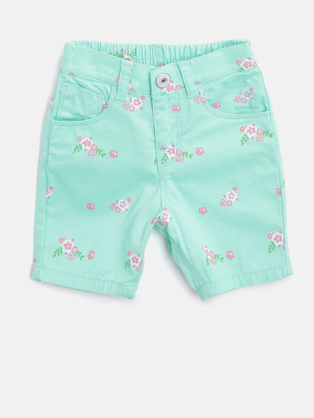 

Palm Tree Girls Sea Green Printed Regular Fit Capris