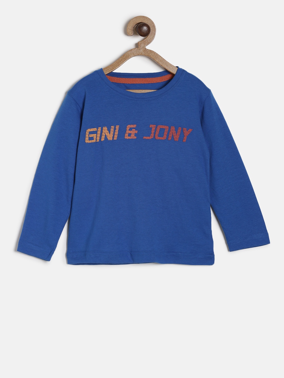 

Gini and Jony Boys Blue Solid Round Neck Pure Cotton T-shirt