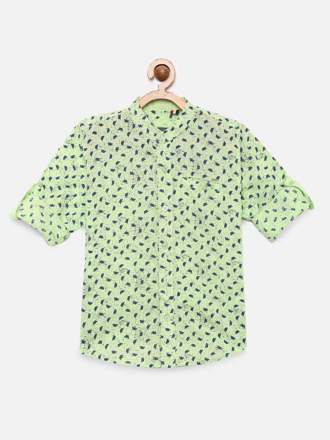

Gini and Jony Boys Green Regular Fit Printed Casual Shirt