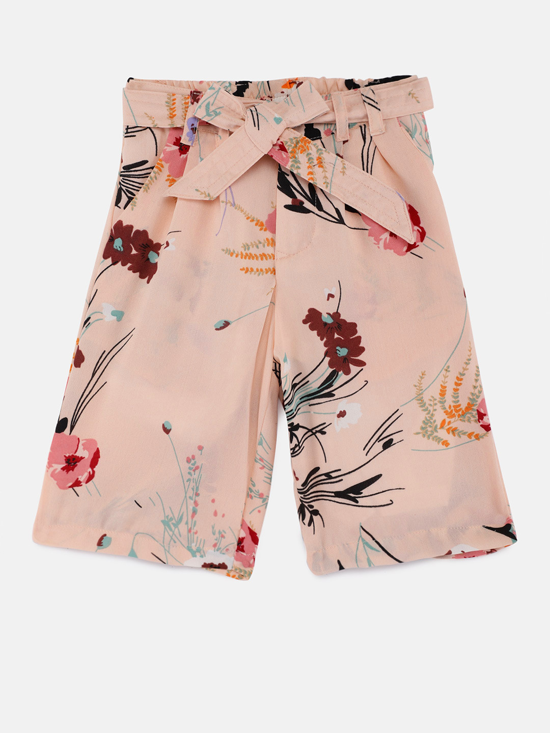 

Gini and Jony Girls Peach-Coloured Slim Fit Printed Culottes
