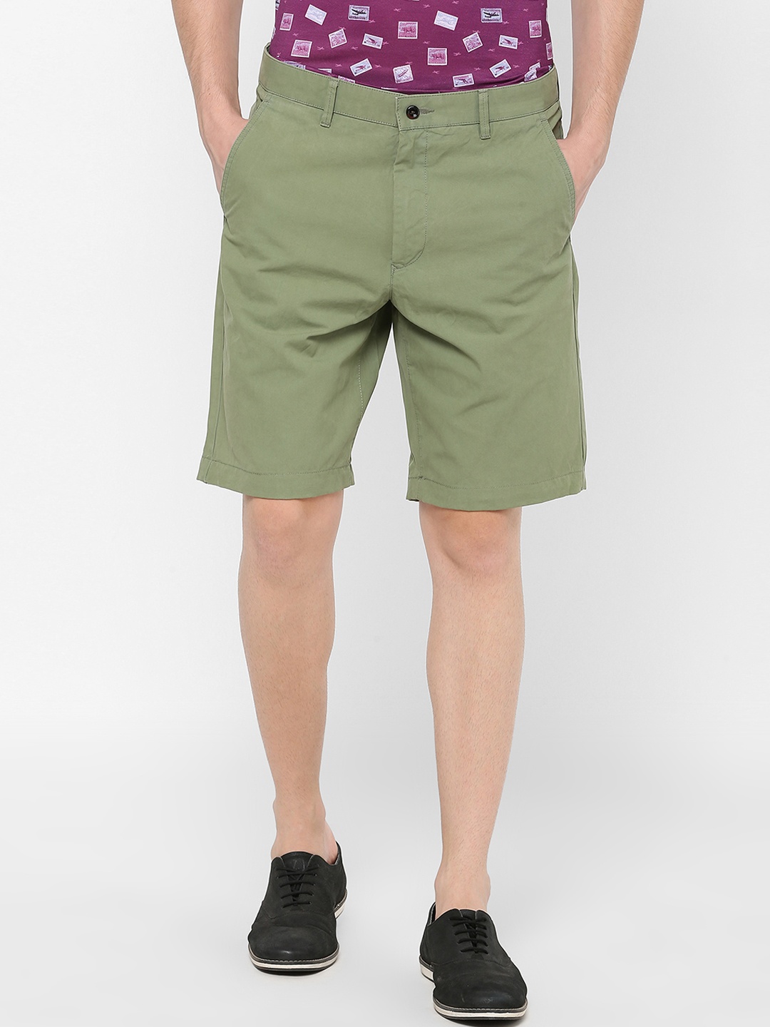 

SIMON CARTER LONDON Men Green Solid Regular Fit Shorts