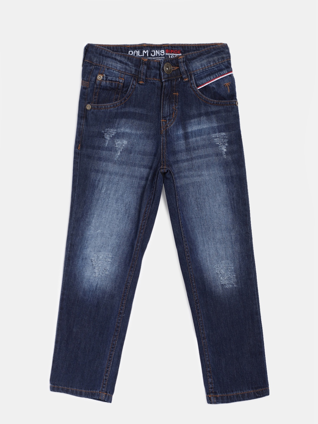 

Gini and Jony Boys Navy Blue Slim Fit Mid-Rise Clean Look Jeans
