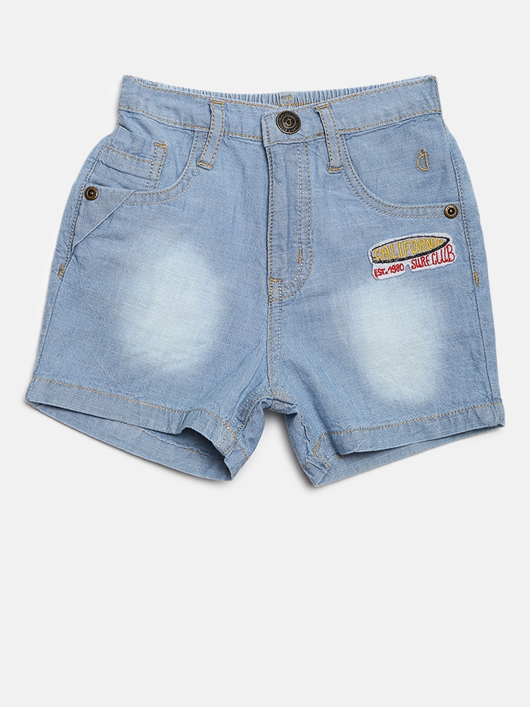 

Gini and Jony Boys Blue Washed Regular Fit Chambray Shorts