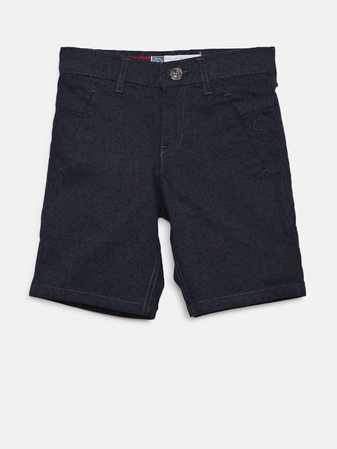 

Gini and Jony Boys Navy Blue & Black Printed Regular Fit Shorts