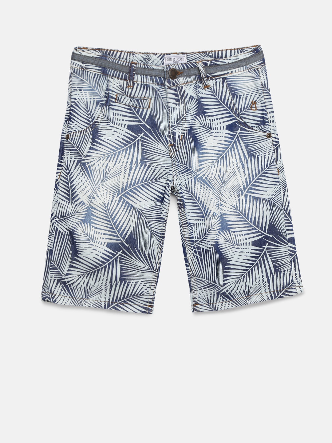

Gini and Jony Boys Navy Blue & White Printed Regular Fit Shorts