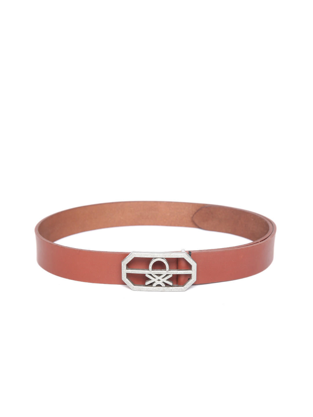

United Colors of Benetton Men Tan Brown Solid Leather Belt