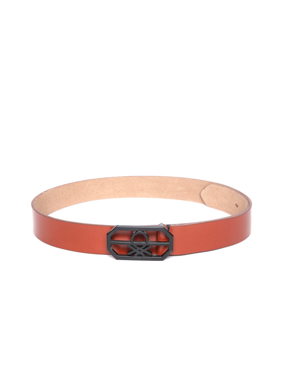 

United Colors of Benetton Men Tan Brown Leather Solid Belt