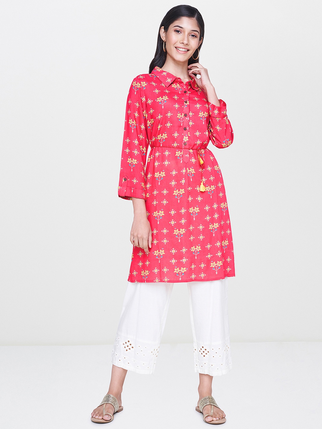 

Global Desi Women Pink Printed Tunic