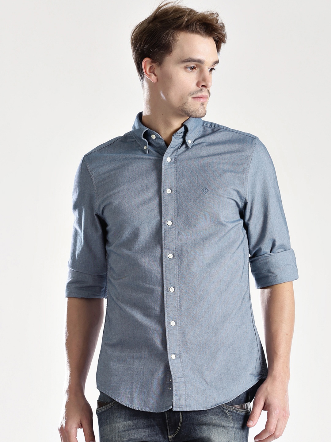 

GANT Blue Fitted Smart Casual Shirt