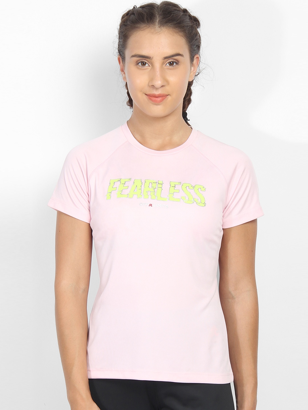 

OFF LIMITS Women Pink Printed Round Neck T-shirt
