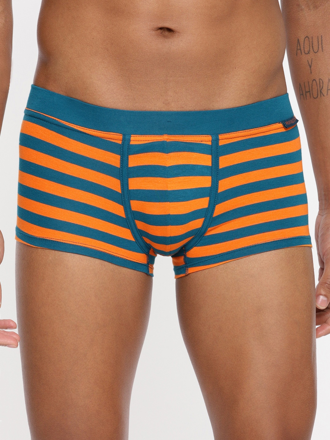 

Fruit of the loom Men Blue & Orange Striped Trunks MTR19-A1S3