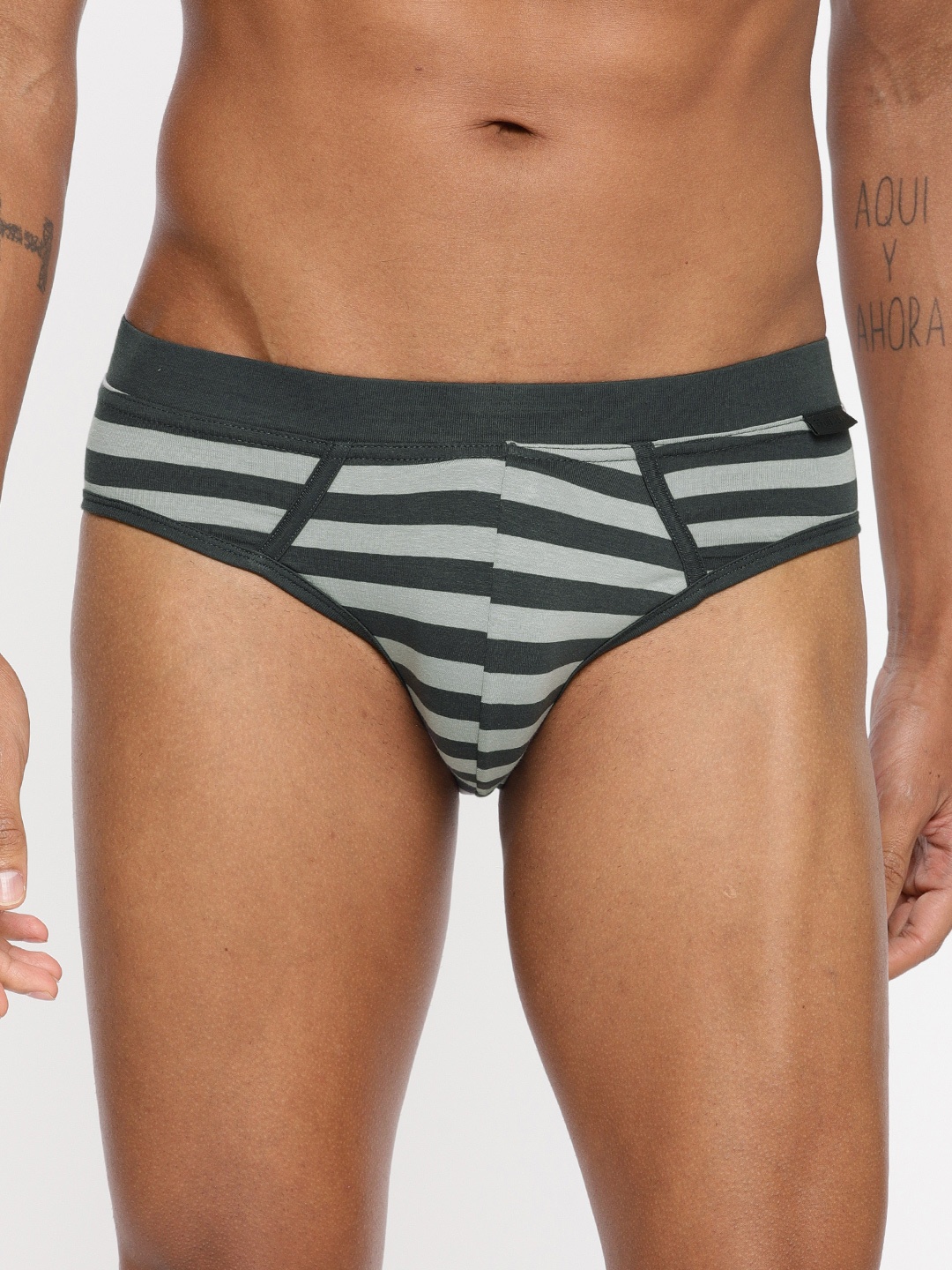 

Fruit of the loom Men Grey Striped Briefs MHB19