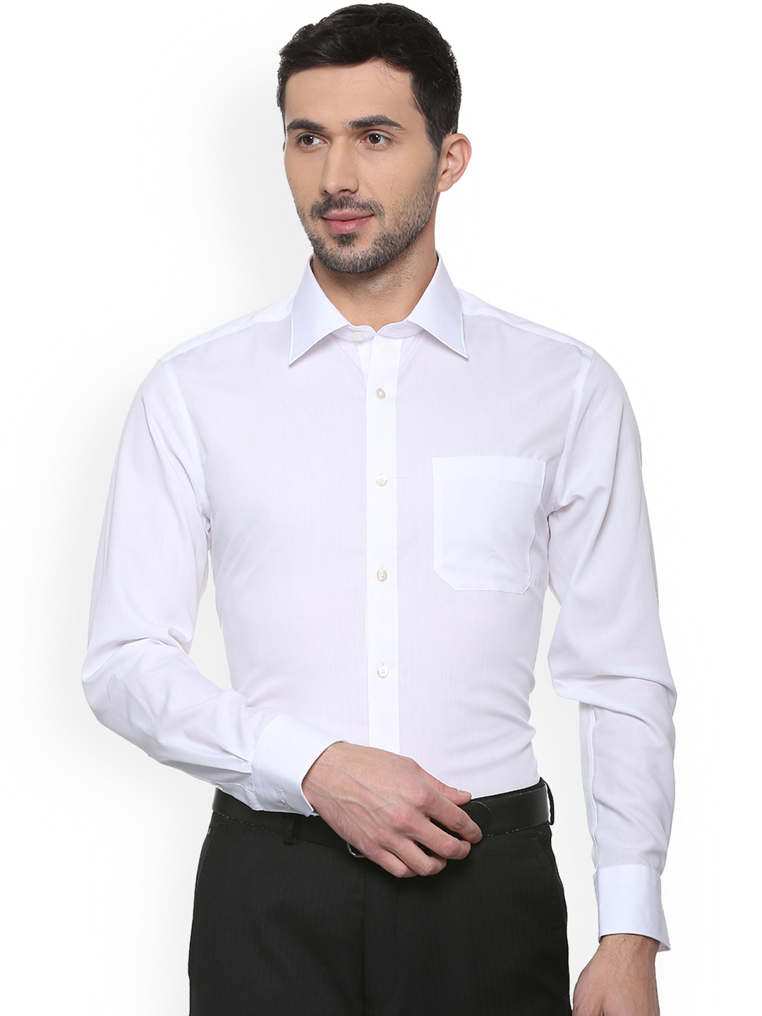 

Louis Philippe Permapress Men White Regular Fit Solid Wrinkle Free Formal Shirt