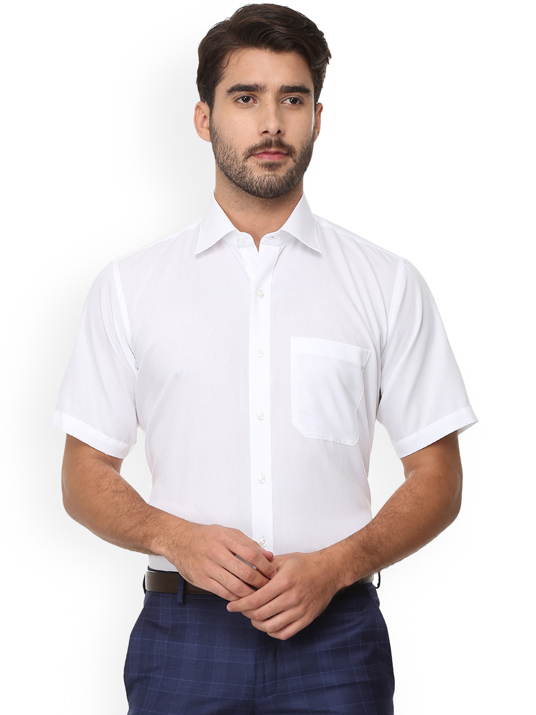 

Louis Philippe Permapress Men White Regular Fit Solid Wrinkle Free Formal Shirt