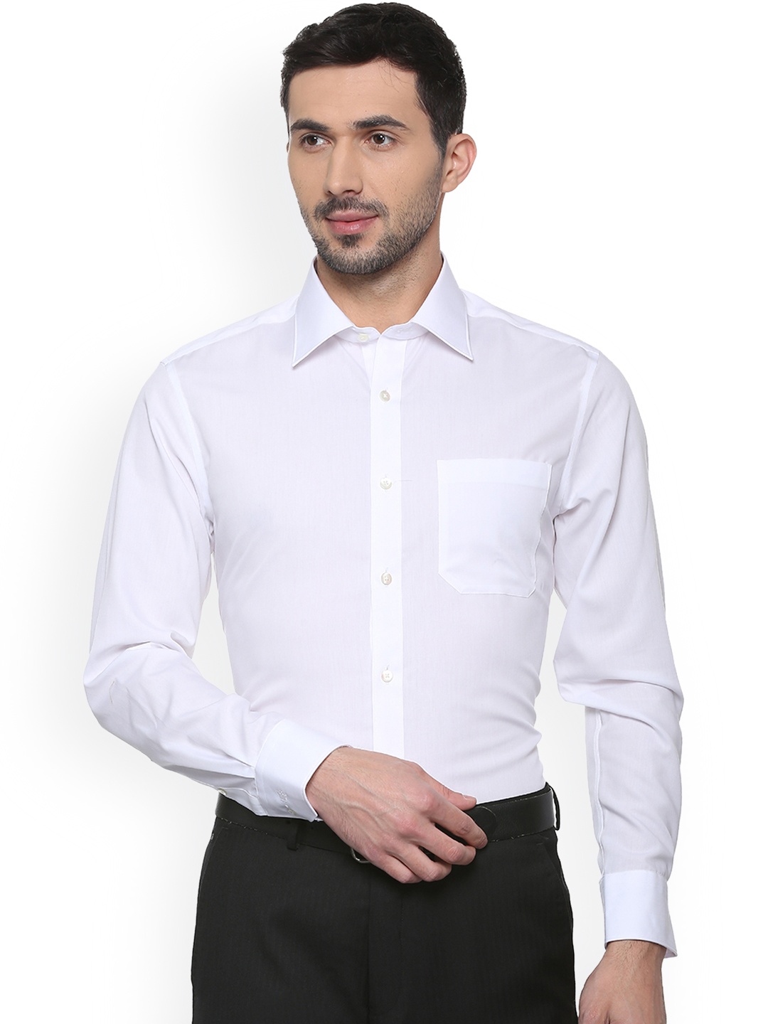 

Louis Philippe Permapress Men White Regular Fit Solid Formal Shirt